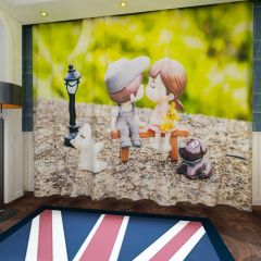 Cute Dolls Cute Couple Window Curtains CUR-0095