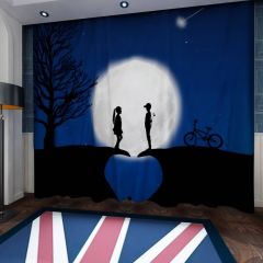 Full Moon Couple Window Curtains CUR-0097