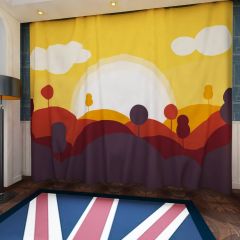Vector Landscape Window Curtains CUR-0099