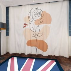 Rose Flower Boho Art Window Curtains CUR-0101