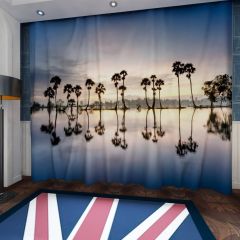 Palm Trees Silhouette Window Curtains CUR-0105