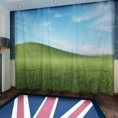 Landscape Grass Field Window Curtains CUR-0109