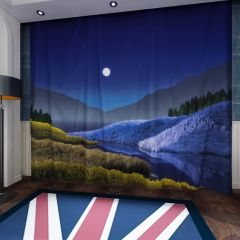 Night Landscape Window Curtains CUR-0112