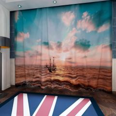 Sunset Ocean Seascape Window Curtains CUR-0115