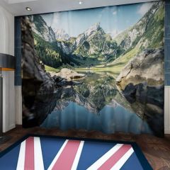 Seealpsee Lake Alps Mountains Window Curtains CUR-0119