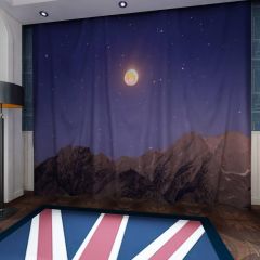 Lunar Eclipse Mount Whitney Window Curtains CUR-0124