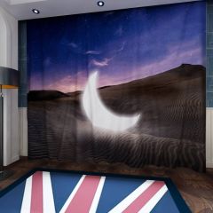 Half Moon Fallen Desert Window Curtains CUR-0128