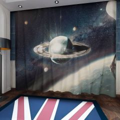 Saturn Solar System Window Curtains CUR-0140