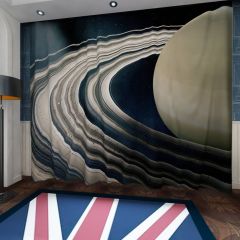Saturn Outer Space Window Curtains CUR-0141