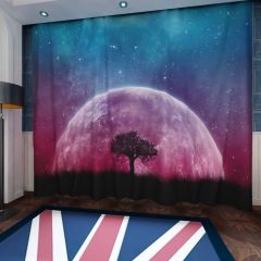 Lone Tree Planet Window Curtains CUR-0144