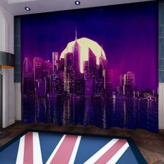 Cityscape Synthwave Window Curtains CUR-0150