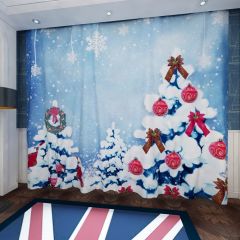 Gift Snowflake Window Curtains CUR-0156