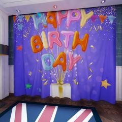 Balloon Flag Birthday Window Curtains CUR-0160
