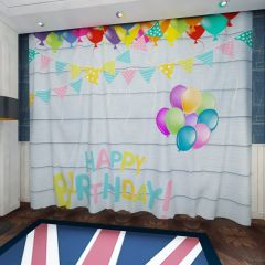 Flag Balloon Stripe Window Curtains CUR-0170