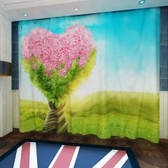 Flower Grass Bird Sky Window Curtains CUR-0175