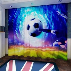 Football Player Playground Window Curtains CUR-0178