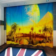 Palm Tree Animal Window Curtains CUR-0181