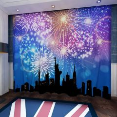 Firework Statue Of Liberty Window Curtains CUR-0182