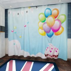 Birthday Balloon Ice Cream Window Curtains CUR-0187