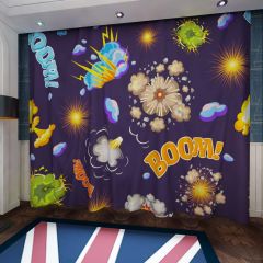 Colorful Boom Pattern Window Curtains CUR-0193