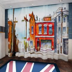 Building Road Sky Window Curtains CUR-0202