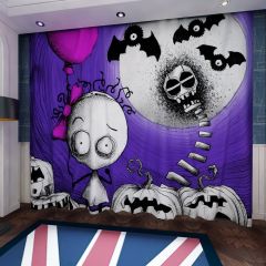 Pumpkin Lantern Skull Animal Window Curtains CUR-0203