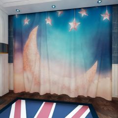 Star Moon Cloud Window Curtains CUR-0212