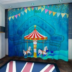 Circus Show Flag Window Curtains CUR-0217