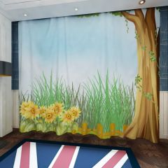 Birch Tree Blossom Window Curtains CUR-0226