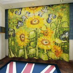 Sunflower Painting Window Curtains CUR-0227