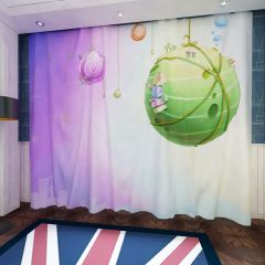 Green Ball Purple Ball Window Curtains CUR-0229