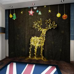 Reindeer Star Fir Tree Window Curtains CUR-0230
