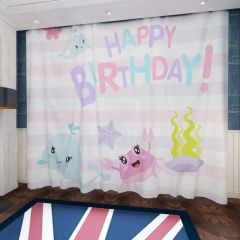 Birthday Cartoon Picture Window Curtains CUR-0231