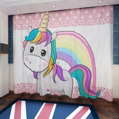 Pink Animal Birthday Window Curtains CUR-0233