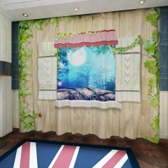 Window Leaves Beetel Window Curtains CUR-0236