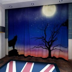 Fullmoon Animal Tree Window Curtains CUR-0238