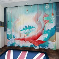 Sea Animal Bulb Window Curtains CUR-0241