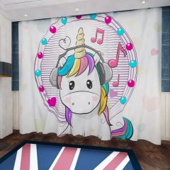 Cartoon Circle Birthday Window Curtains CUR-0242