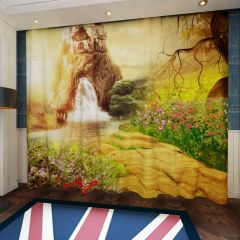 Nature Flower Fountain Aniaml Window Curtains CUR-0244