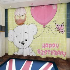 Cartoon Animal Birthday Window Curtains CUR-0245