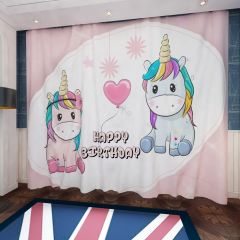 Birthday Cartoon Animal Window Curtains CUR-0247