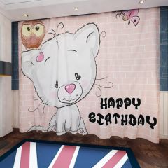 Cartoon Animal Birthday Window Curtains CUR-0248