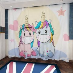 Birthday Party Cartoon Animal Window Curtains CUR-0250