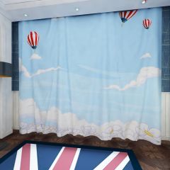 Flower Blue Sky Window Curtains CUR-0252