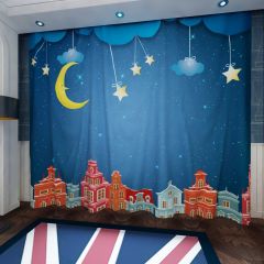 Star Cresent House Window Curtains CUR-0255