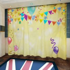 Balloon Ribbon Bubble Window Curtains CUR-0256