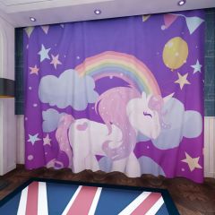 Horse Star Cloud Rainbow Window Curtains CUR-0258