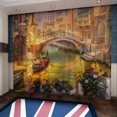 Flower House Bridge Window Curtains CUR-0265