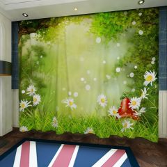 Flower Grass Tree Window Curtains CUR-0272