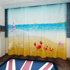 Sea Cloud Sand Seaside Window Curtains CUR-0280